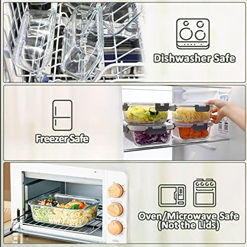 M MCIRCO 6 Pack Extra Large Glass Food Storage Containers - Image 5