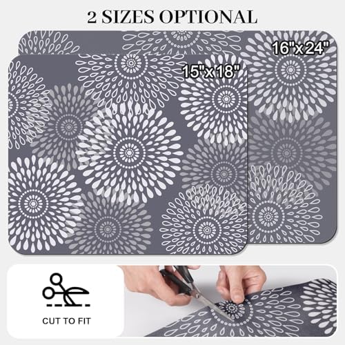 Dish Drying Mat Absorbent Kitchen Counter Mat Rubber Backing Draining Mat - Image 2