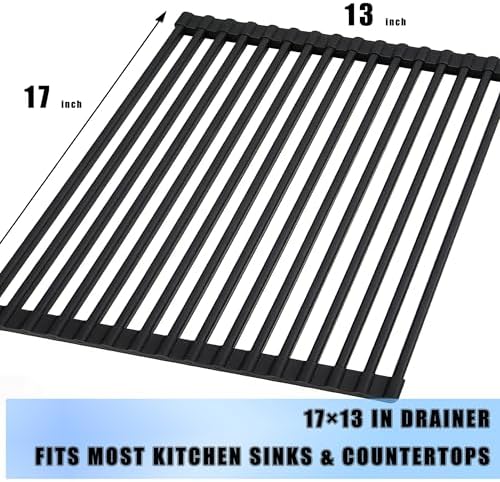 Cover The Sink Roll Up Dish Drying Rack 17.6"x15.4" Silicone Wrapped Foldable - Image 2
