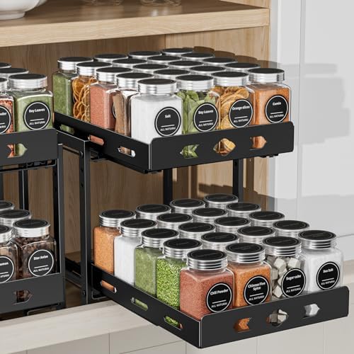 BOIVSHI Pull Out Spice Rack, Save Cabinet Space, 9.7''Wx10.8''Dx9.2''H by BOIVSHI