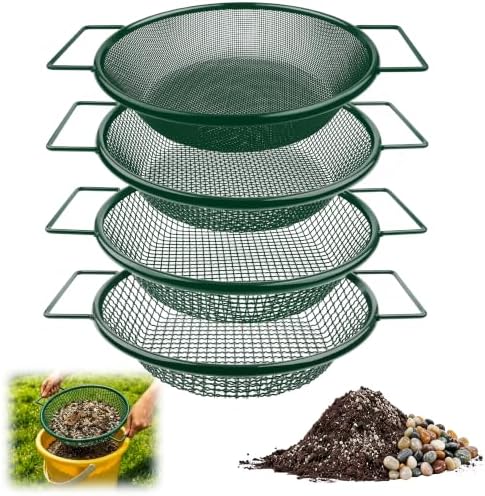 Mulctun 4Pcs Soil Sifter with Handles, Heavy Duty Dirt Sifter by Unknown