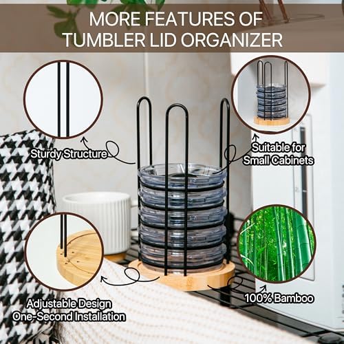 2PC Tumbler Lid Organizer, Cup Lid Organizer, Holds up to 20 Lids - Image 6