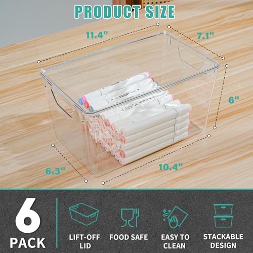 6 Pack Large Clear Storage Bins - Image 2