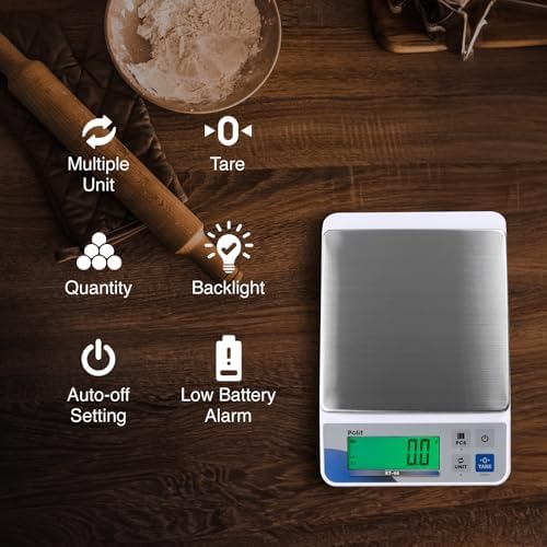 Polit Digital Kitchen Scale 18lb/8kg, 0.5g Food Scale - Image 3