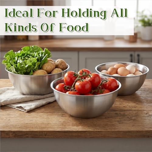 Mixing Bowl Set of 6, Thickened version Stainless Steel Mixing Bowl - Image 5