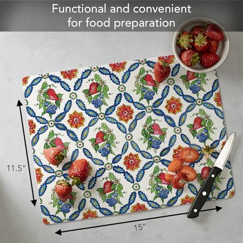 Cut N' Funnel Strawberry Garden Designer Flexible Cutting Board Mat - Image 3