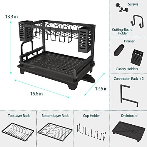 B-Land Dish Drying Rack: 2 Tier Dish Racks - Image 4