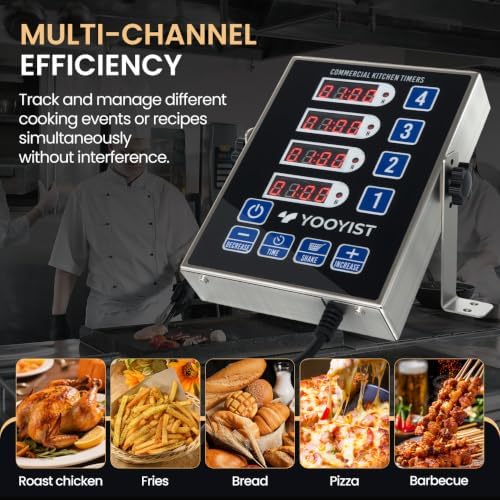 Commercial 4 Channel Digital Kitchen Timer Loud Alarm Cook Timer - Image 3
