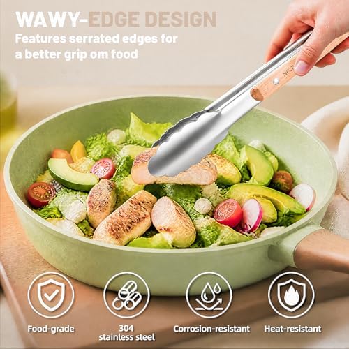 9+12 inch Stainless Steel Kitchen Tongs - Image 6