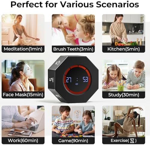 Rechargeable Pomodoro Timer, Small Gravity Timer - Image 6