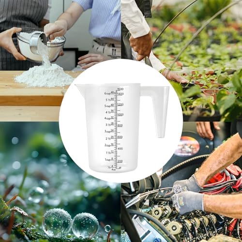 Liquid Measuring Cup with Handle, 48 oz / 6 Cup / 1500 ml Plastic Measuring - Image 6