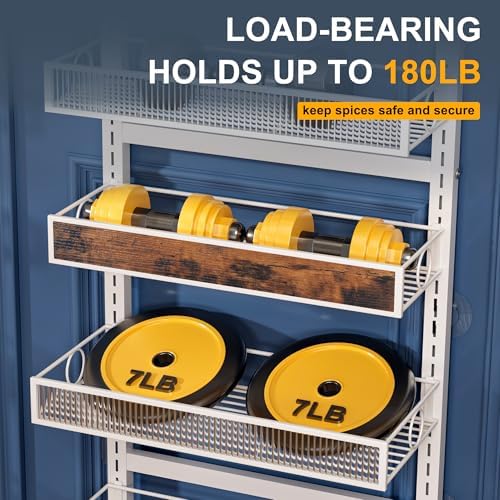 6 Tier Pantry Door Organizer Spice Rack, 2-IN-1 Wall Mount or Hanging Over Door - Image 3
