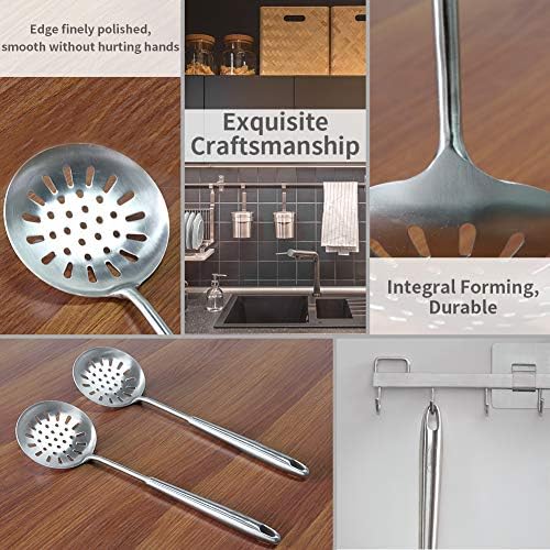 Newness Slotted Spoon, Durable 304 Stainless Steel Skimmer Spoon - Image 6