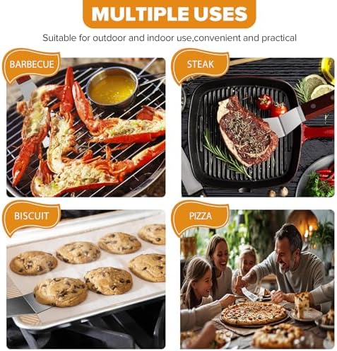 Small Metal Spatula Set with Thin Beveled Edge, Wood Handle - Image 5