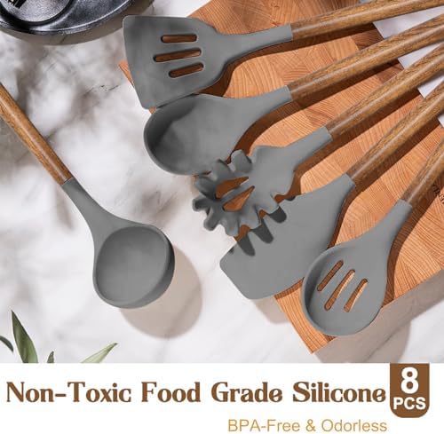Umite Chef Silicone Cooking Utensil Set, 8-Piece Kitchen Utensils Set - Image 2