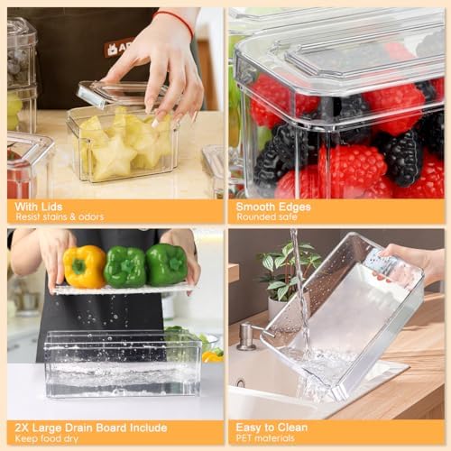 14Pack Fridge Organizer, Stackable Refrigerator Organizer Bins - Image 6