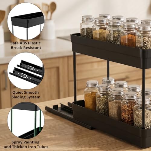 3 Pack Pull Out Spice Rack Organizer - Image 5