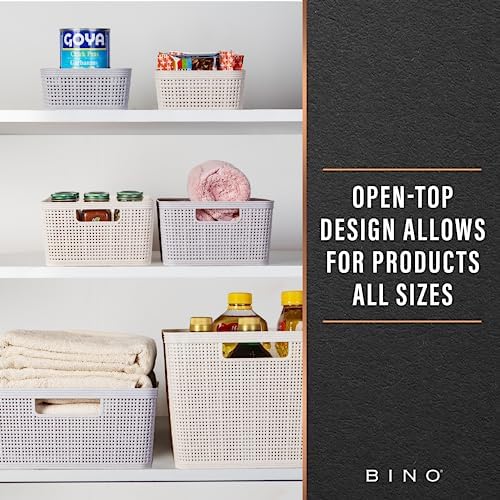 BINO Woven Plastic Basket | Large, Space-Saving Storage, Stylish Design | - Image 5
