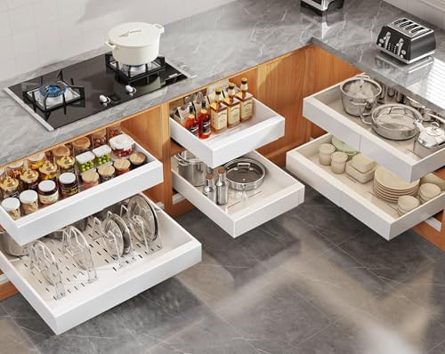 Seinloes 6 Pack Expandable Pull Out Cabinet Organizer 21"Deep by Seinloes