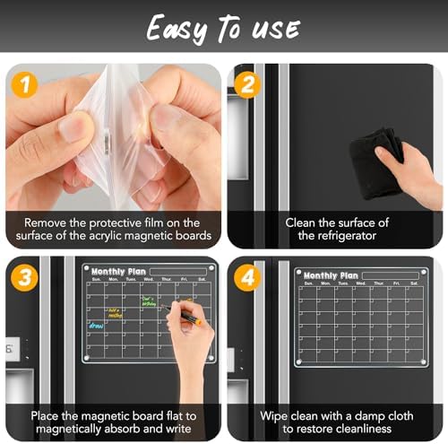DIYMAG Magnetic Calendar for Refrigerator Fridge Magnet Clear Acrylic - Image 5