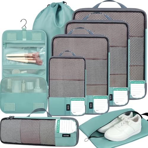 BAGAIL 4 Set/6 Set/8 Set Compression Packing Cubes Travel Accessories by BAGAIL