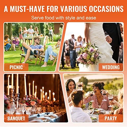 VEVOR Chafing Dish Buffet Set, 4 Qt 2 Pack, Stainless Steel Chafer, Round - Image 6