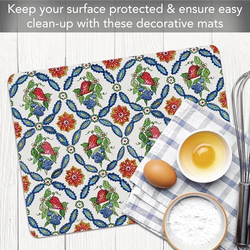 Cut N' Funnel Strawberry Garden Designer Flexible Cutting Board Mat - Image 4