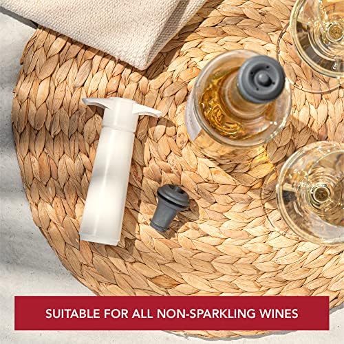 Original Vacu Vin Vaccuum Wine Saver White w 4 Stoppers - Image 4
