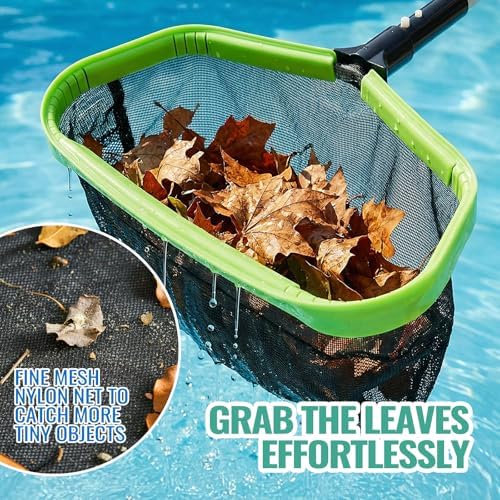 Pool Skimmer Net Heavy Duty Swimming Leaf Rake Cleaning Tool - Image 2