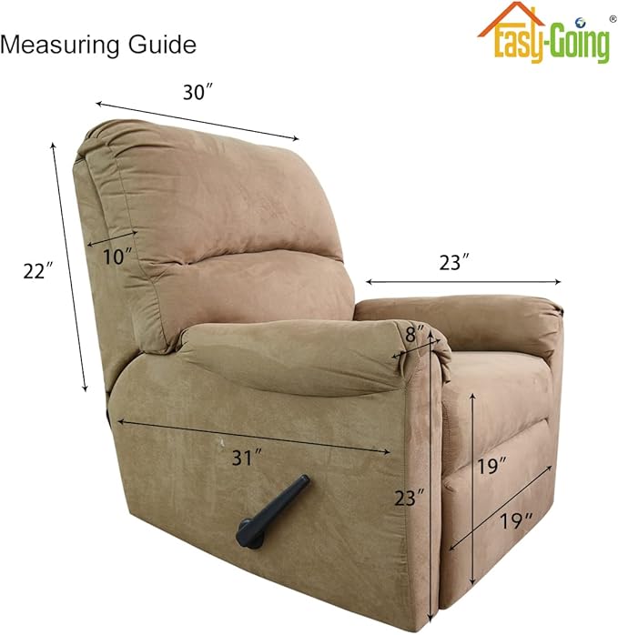 Easy-Going Reversible Couch Cover, Recliner 19 in, Cyan/Ivory | Machine - Image 6