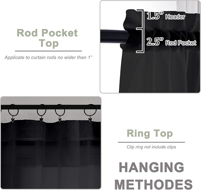 Sheer Curtains, Rod Pocket Voile Fimly Sheer Drapes - Image 4