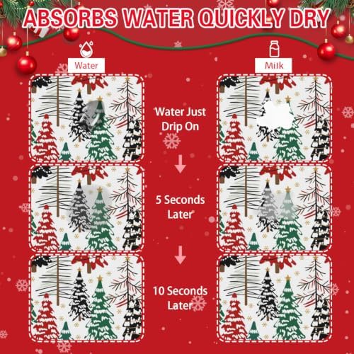 Christmas Dish Drying Mat Kitchen Countertop, Super Absorbent Coffee Bar Mat - Image 4