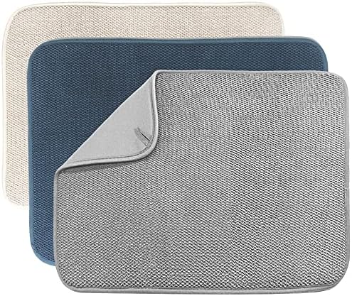 3 Pack Dish Drying Mat, Absorbent Microfiber Dishes Drainer Mats by Ysanciuu