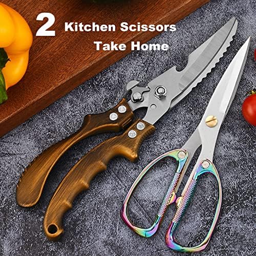 Poultry Shears 2-Pack, Heavy Duty Meat Scissors, Stainless Steel Spring Loaded - Image 7