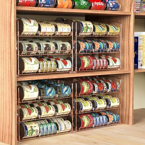 Simple Houseware 3-Tier Stackable Can Organizer Rack 36 Cans, Rose Gold - Image 2