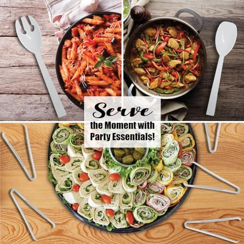 Party Essentials TN-65W Plastic Serving Tong, 6-1/2" Length - Image 5