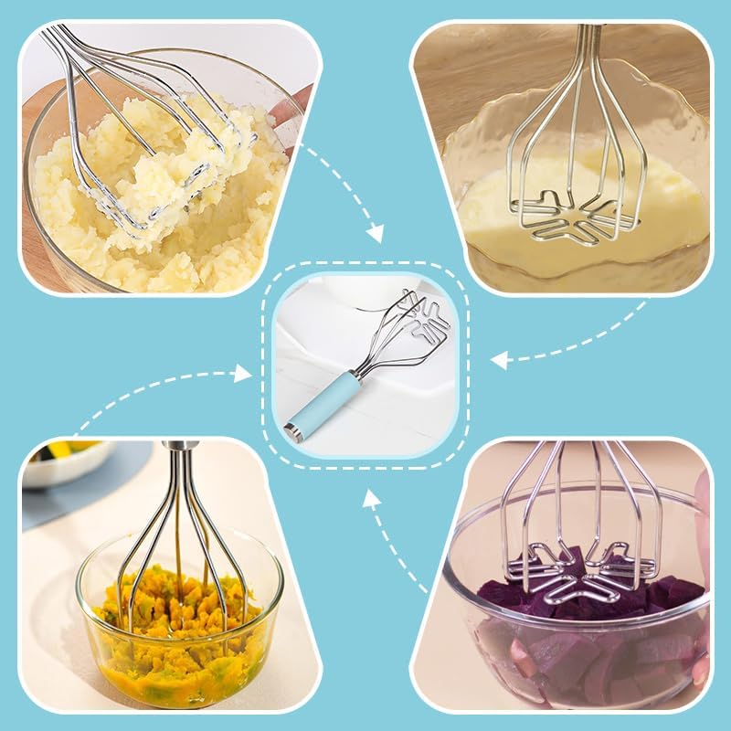 2in1 Potato Masher Kitchen Food Tongs Set - Image 5