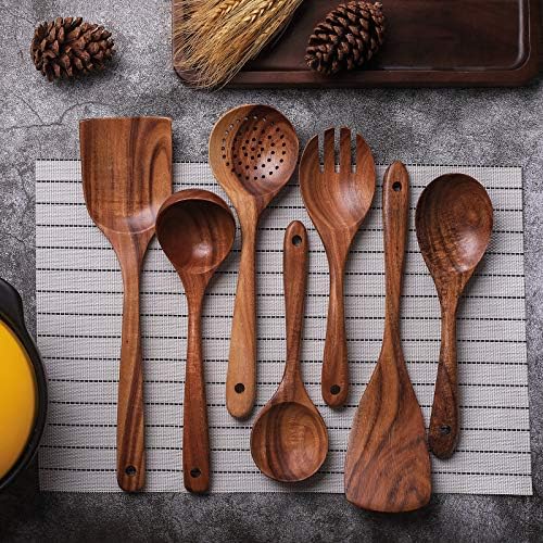 Wooden Non-Stick Kitchen Pan Toolset 7 Pieces Set, Natural Kitchen Utensils - Image 5