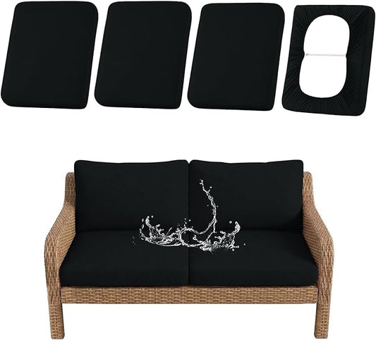 Waterproof Outdoor Cushion Covers, Stretch Patio Slipcovers | UV Resistant by hyha