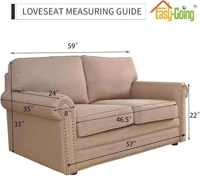Easy-Going Stretch Loveseat Couch Covers Washable Christmas Red | 1-Piece - Image 7