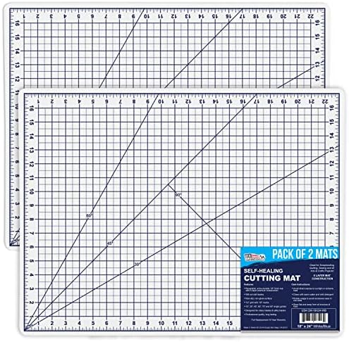 U.S. Art Supply 18"x24" Self-Healing Cutting Mat 6-Ply White/Blue by USArtSupply