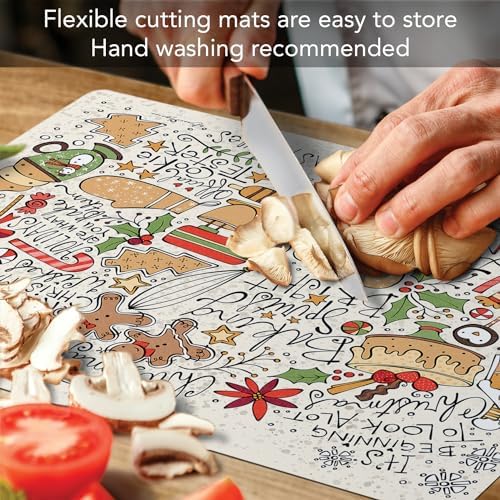 Cut N' Funnel Christmas Toss Designer Flexible Cutting Board Mat - Image 5