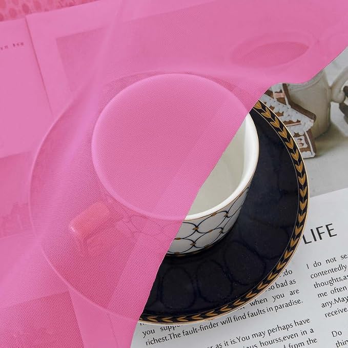 Hot Pink Sheer Curtains 45 Inches Long 2 Panels - Image 6