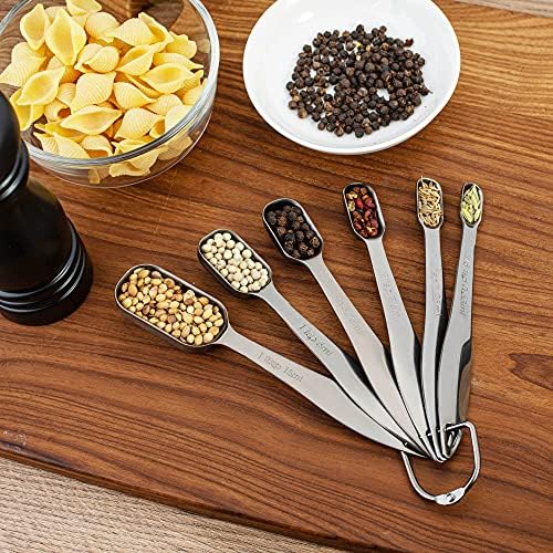 6-Piece 18/8 Stainless Steel Measuring Spoons Set, Dark Gray - Image 5