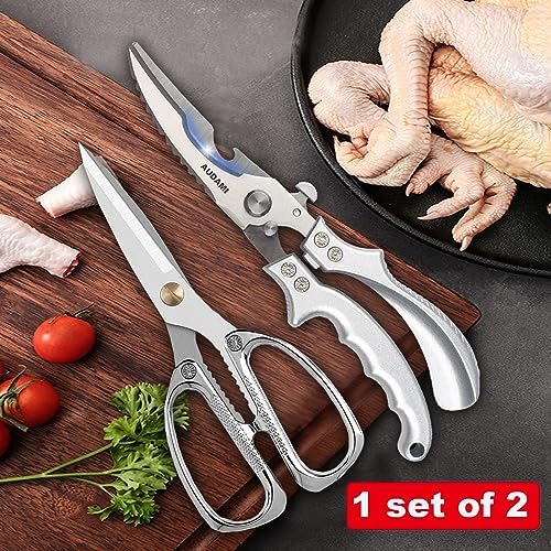 2 Pack Kitchen Shears, Heavy Duty Stainless Steel All-Purpose Poultry Meat - Image 5