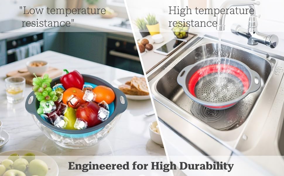 Green Collapsible Colander Set - Image 4