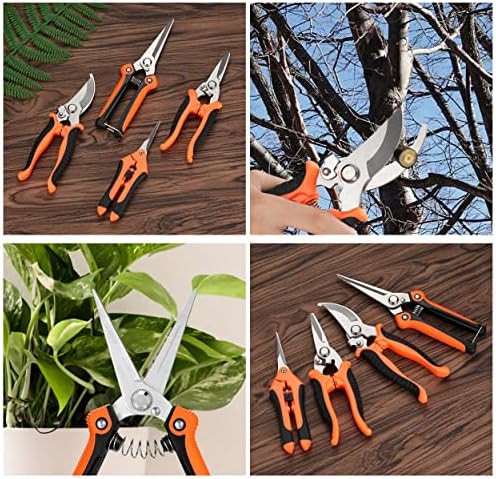 5 pack Garden Pruning Shears Stainless Steel Blades, Handheld Scissors Set - Image 5