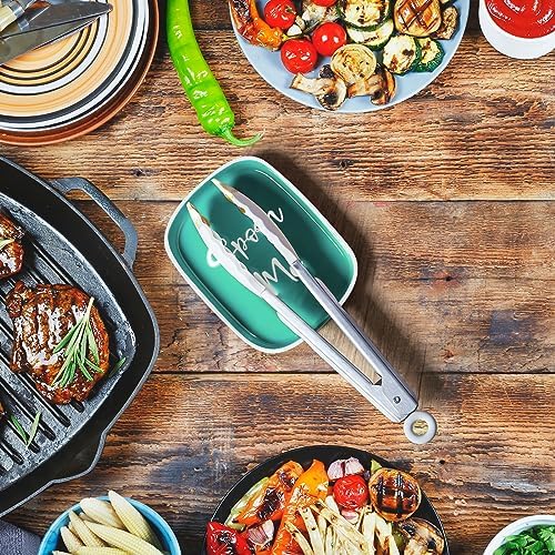 Turquoise Spoon Rest for Stove Top, DAYYET Teal Ceramic Large Spoon Holder - Image 7
