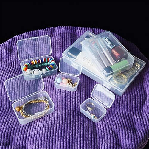 24 Pieces Mixed Sizes Rectangular Empty Mini Clear Plastic Organizer Box - Image 4