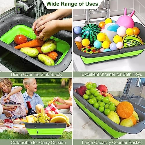 ROTTOGOON 7Qt Collapsible Colander Strainer, Expandable Over the Sink Colander - Image 3